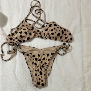 La Hearts Tan and Black Spotted woman’s Bikini